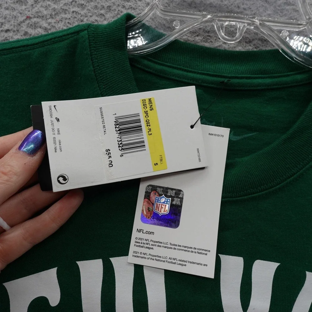 Nike NFL New York Jets TShirt Mens Small Green Pocket Tee Short Sleeve NWT